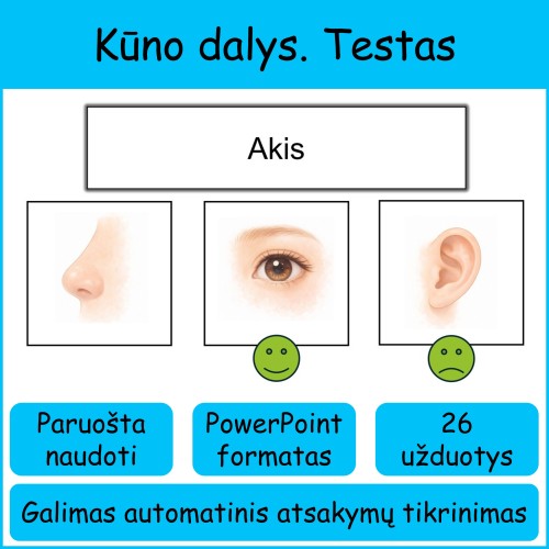 Kūno dalys | Interaktyvus testas (Nr. 263)